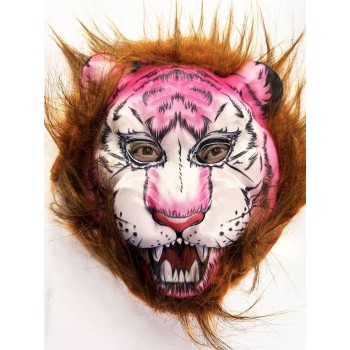 Kahverengi Saçlı Pembe Yüz Kurt Maske Kaplan Maske Mega Peluş 26 ..