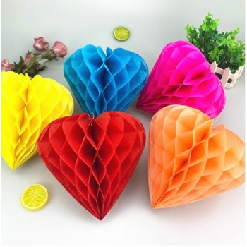 Kalp Şekilli Kağıt Fener 25 Cm 4 Adet