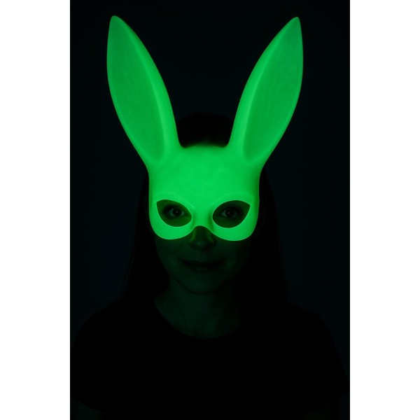 Karanlıkta Parlayan Fosforlu Tavşan Maskesi - Glow Bunny Masquerade Maske (32X22 Cm)