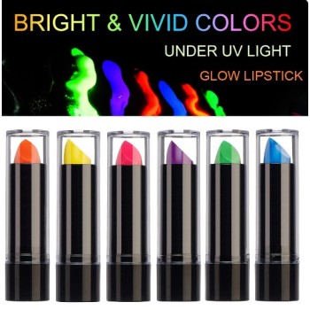 Karanlıkta Parlayan Yanan Uv Neon Ruj Yüz Boyama 6 Adet 6 Renk