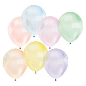 Karışık Renkli Şeffaf Lateks Balon 100 Adet