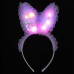 Kenarları Dantelli Mor Pullu Payetli Led Işıklı Tavşan Kulak Taç 23X19 Cm