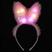 Kenarları Dantelli Pembe Pullu Payetli Led Işıklı Tavşan Kulak Taç 23X19 Cm