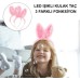 Kenarları Dantelli Pembe Pullu Payetli Led Işıklı Tavşan Kulak Taç 23X19 Cm