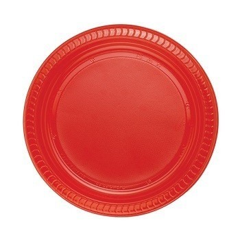 Kırmızı Plastik Tabak 22 Cm 25Li