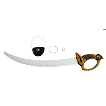 Korsan Kılıç Göz Bandı Küpe 3 Lü Set