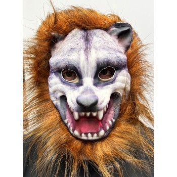 Koyu Kahverengi Saçlı Eva Malzeme Mega Kurt Köpek Peluş Maske 3 N..
