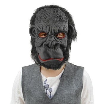 Lateks Goril Maskesi Maymun Maskesi Et Maskesi Orangutan Siyah Sa..