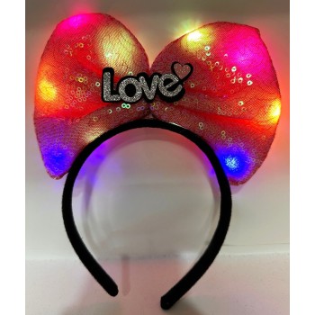 Led Işıklı 3 Farklı Fonksiyonda Yanan Gümüş Love Yazılı Fuşya Pem..