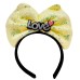 Led Işıklı 3 Farklı Fonksiyonda Yanan Gümüş Love Yazılı Sarı Fiyonk Taç 20X17 Cm