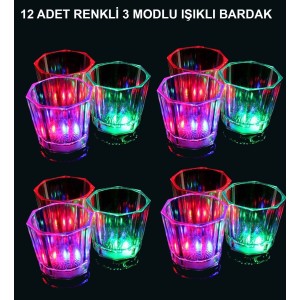 Led Işıklı Eğlence Bardakları - 3 Modlu Renk Değiştiren Bardak 12..