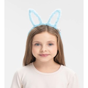 Led Işıklı Peluş Pofuduk Tavşan Kulak Tavşan Taç Bebek Mavisi 17X..