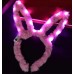 Led Işıklı Peluş Pofuduk Tavşan Kulak Tavşan Taç Pembe 17X23 Cm