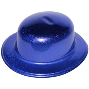 Mavi Renk Hologramlı Plastik Yuvarlak Melon 27X24 Cm