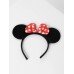 Kırmızı Fiyonklu Minnie Mouse Taç Fare Tacı Kafa Bandı