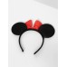 Kırmızı Fiyonklu Minnie Mouse Taç Fare Tacı Kafa Bandı