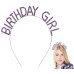 Mor Renk Kristal Taşlı Parlak Birthday Girl Yazılı Taç 16X17 Cm