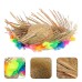Naturel Renk Püsküllü Örme Hasır Hawaii Luau Aloha Şapka 13X36 Cm