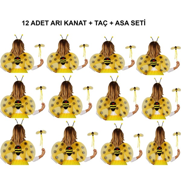 Okul Gösterileri İçin 12'Li Arı Kanadı Seti - Etkinlik Kanatları