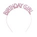 Pembe Renk Kristal Taşlı Parlak Birthday Girl Yazılı Taç 16X17 Cm