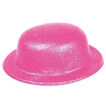Pembe Renk Simli Melon Yuvarlak Parti Şapkası 24X26 Cm