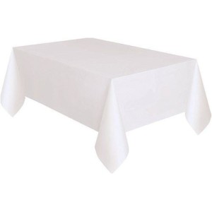 Beyaz Renk Plastik Masa Örtüsü 120X180 Cm