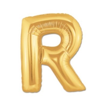 R Harf Folyo Balon Altın Renk 40 İnç