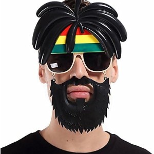 Rasta Peruklu Rasta Sakallı Bob Marley Bıyıklı Parti Gözlüğü 27X1..