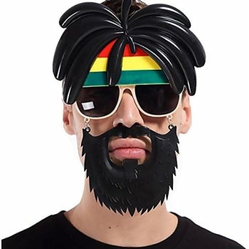 Rasta Peruklu Rasta Sakallı Bob Marley Bıyıklı Parti Gözlüğü 27X1..