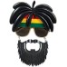 Rasta Peruklu Rasta Sakallı Bob Marley Bıyıklı Parti Gözlüğü 27X18 Cm