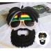 Rasta Peruklu Rasta Sakallı Bob Marley Bıyıklı Parti Gözlüğü 27X18 Cm