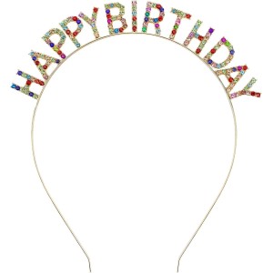Rengarenk Kristal Taşlı Ekstra Lüks Gümüş Kaplama Happy Birthday ..