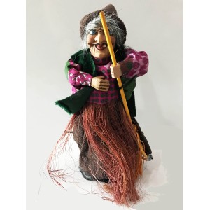 Sensörlü Sesli Işıklı Ayakta Duran Pembe Elbiseli Cadı 25 Cm