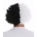 Siyah Beyaz Kıvırcık Afro Bonus Peruk Taraftar Bonus Saç