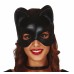 Siyah Deri Görünümlü Kedi Maskesi - Cosplay & Maskeli Balo