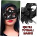 Siyah Işıltılı Tutmalı Fotoğraf Çekimi Maskesi 18X29 Cm