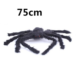 Siyah Renk Tüylü Şekil Verilebilir Halloween Mega Örümcek 75 Cm