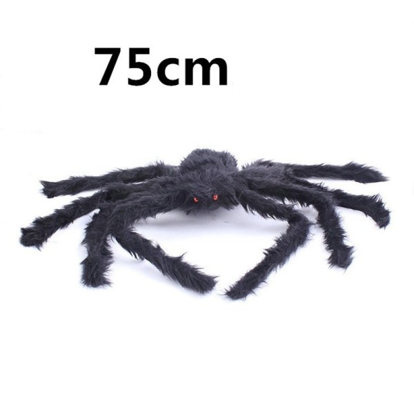 Siyah Renk Tüylü Şekil Verilebilir Halloween Mega Örümcek 75 Cm