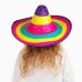 Sombrero Meksika Şapkası Renkli Örme Hasır Çocuk Boy