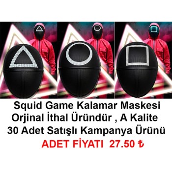 Squid Game Maskesi 3 Model Toplam 30 Adet İthal Orjinal A Kalite ..