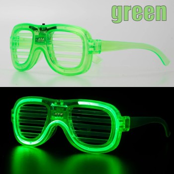 Yeşil LED Işıklı Parti Gözlüğü - Neon Glow Şerit Gözlük 3 Modlu